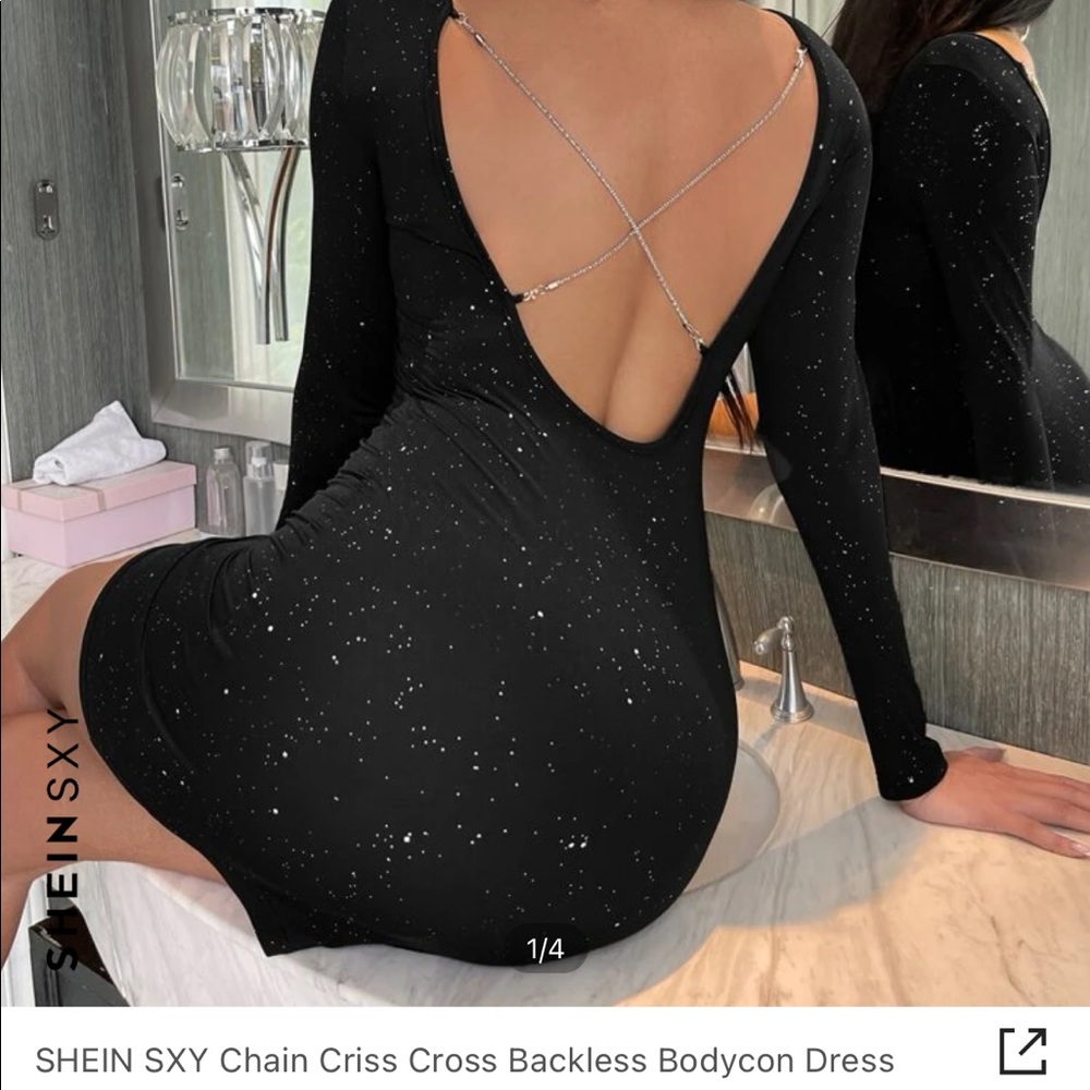 Mini black dress, from shein, size 4